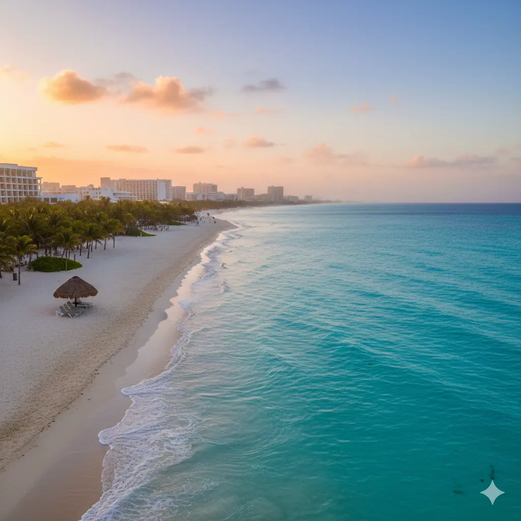 Imagen de la playa de Cancún hecha por Gemini en Enero del 2026