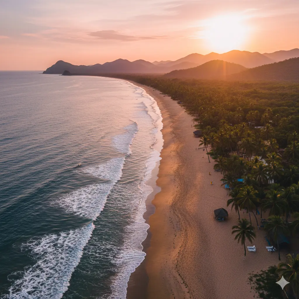 Imagen de la playa de Rivera Nayarit hecha por Gemini en Enero del 2026